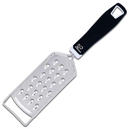 K Basix Cheese Grater & Shredder - Stainless Steel - Razor Sharp Blades - Medium Shred - Ideal Hand Grater for Hard Fruit, Root Vegetables, Nuts, Parmesan Cheese & More!