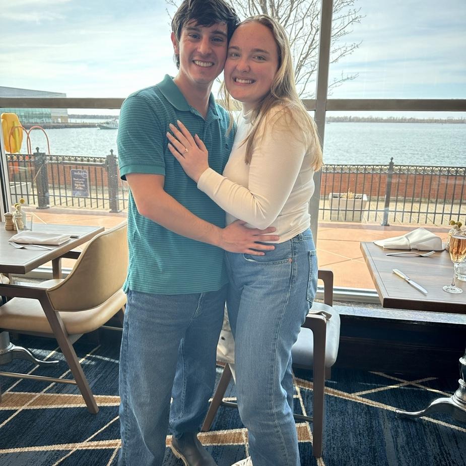 Our engagement dinner in Erie, PA after the Total Solar Eclipse!