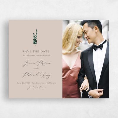 Canvas Tan, Beige Wedding Save the Date - Stanley Photo