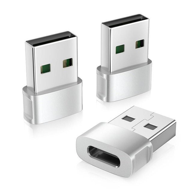 Basesailor iPhone 16 16e 15 Pro Max Car Charger Adapter 3Pack,USB to USB C Converter Type-C Female to A Male for New iPhone 14 Plus,Apple Watch 10,Airpods 4,iPad 11 Mini 7 Air 6,Samsung Galaxy S25 A54