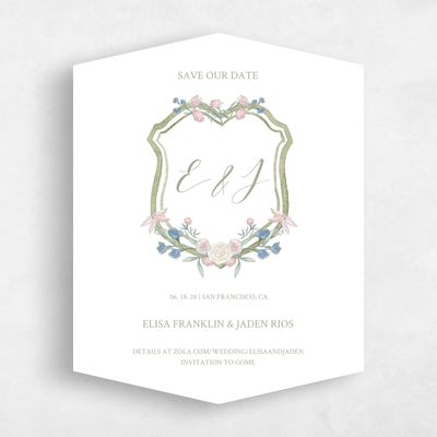 Green Diamond Wedding Save the Date - Wilbur Stamp