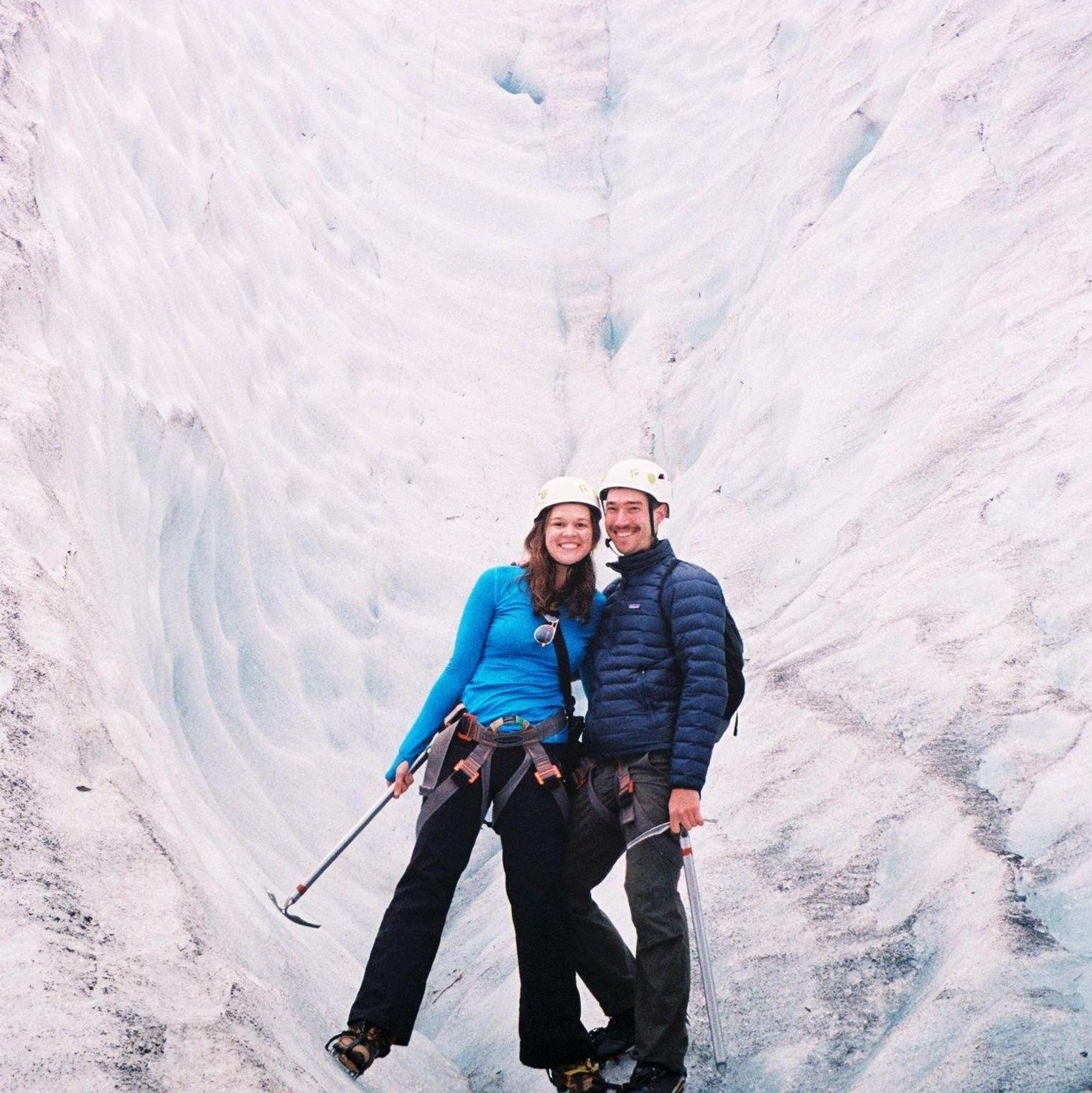On a glacier in Iceland