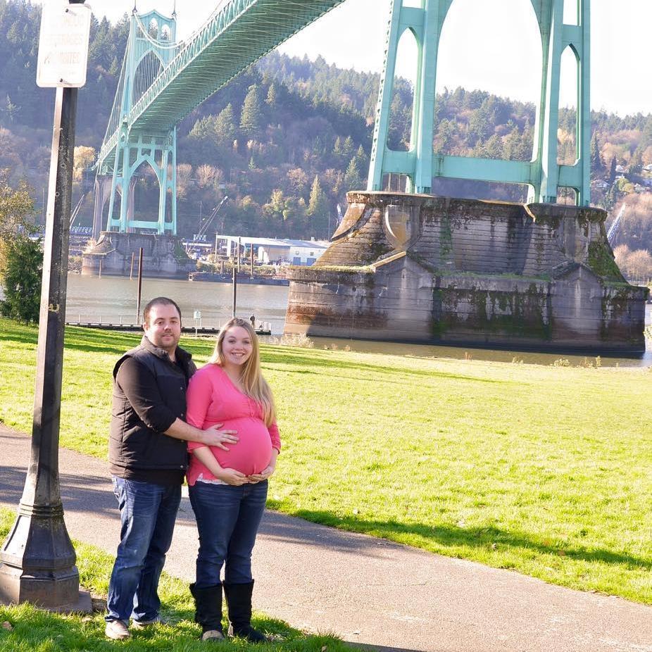 Prego with Meela- she was born a week after this picture taken