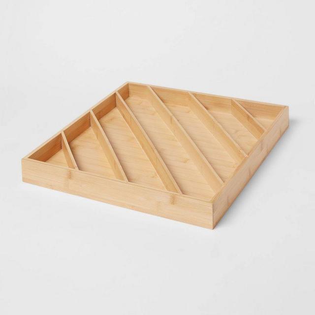 Bamboo 7 Compartment Tools & Gadget Drawer Organizer Light Yellow - Brightroom™