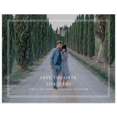 White Wedding Digital Save the Date - Verona Landscape