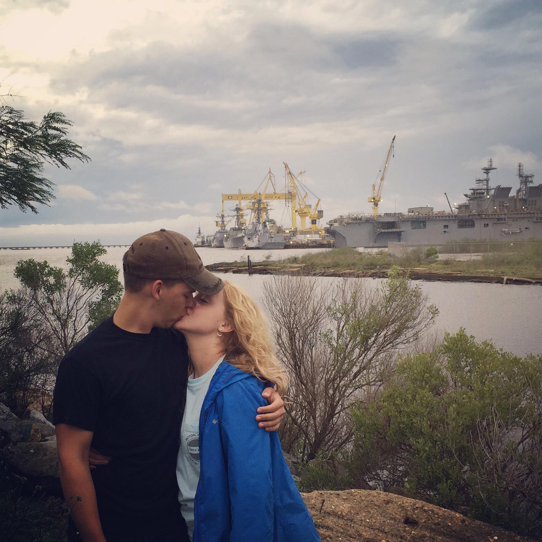 Ingalls Shipyard In Pascagoula, Mississippi. Caleb’s ship (USS John Finn DDG 113) was there for a time while the construction was  being completed.