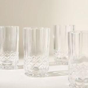 Savannah Glass Tumblers, Set of 4 - Clear