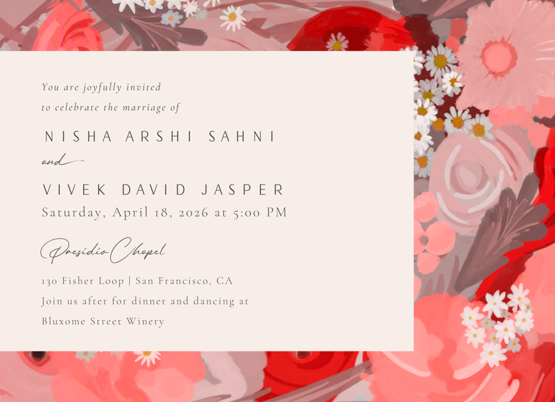 Chesley Landscape | Coral | Zola Wedding Invitations