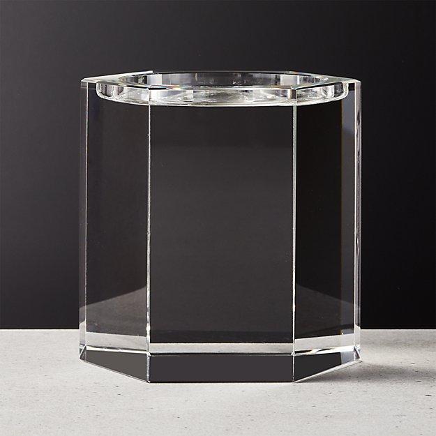 Hex Large Crystal Pillar Candle Holder