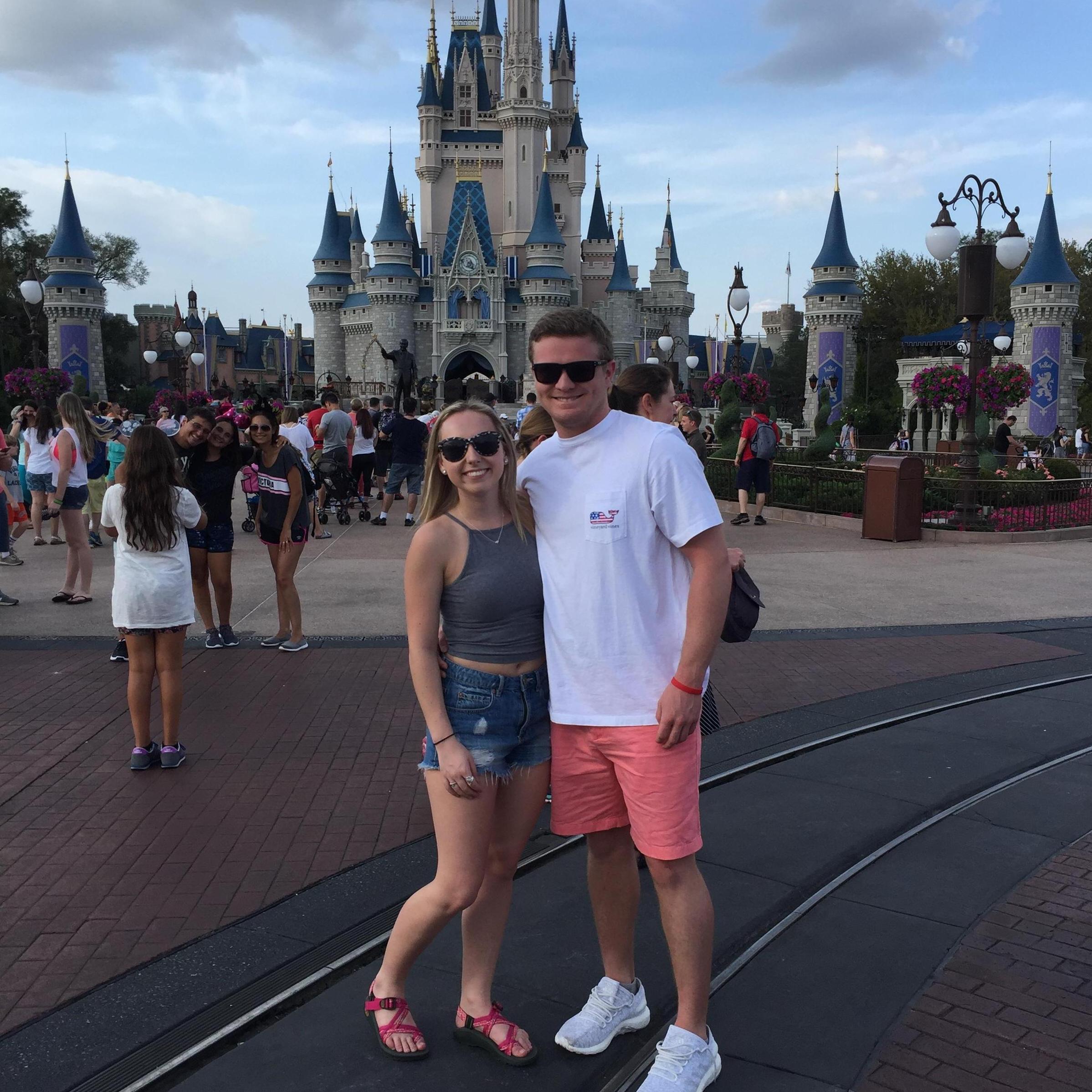 The couple's first (of many trips) to the "Happiest Place on Earth" (2017).