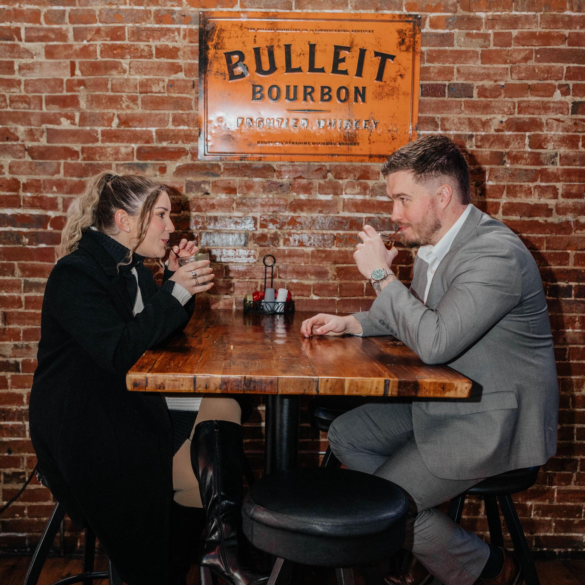 Engagement shoot at the bar we met at.