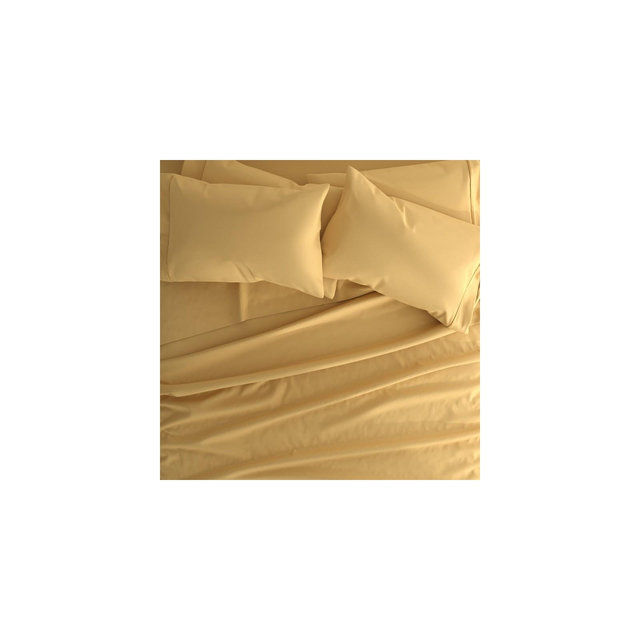 Solid 6 Piece Sheet Set - Ultra Soft, Easy Care - Becky Cameron, Gold, Queen