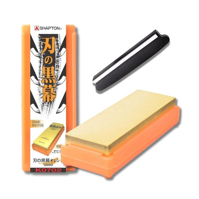 Shapton, Whetstone Orange & Angle Guide, Knife Sharpening K0702 Blade, Grit 1000, #1000, Medium