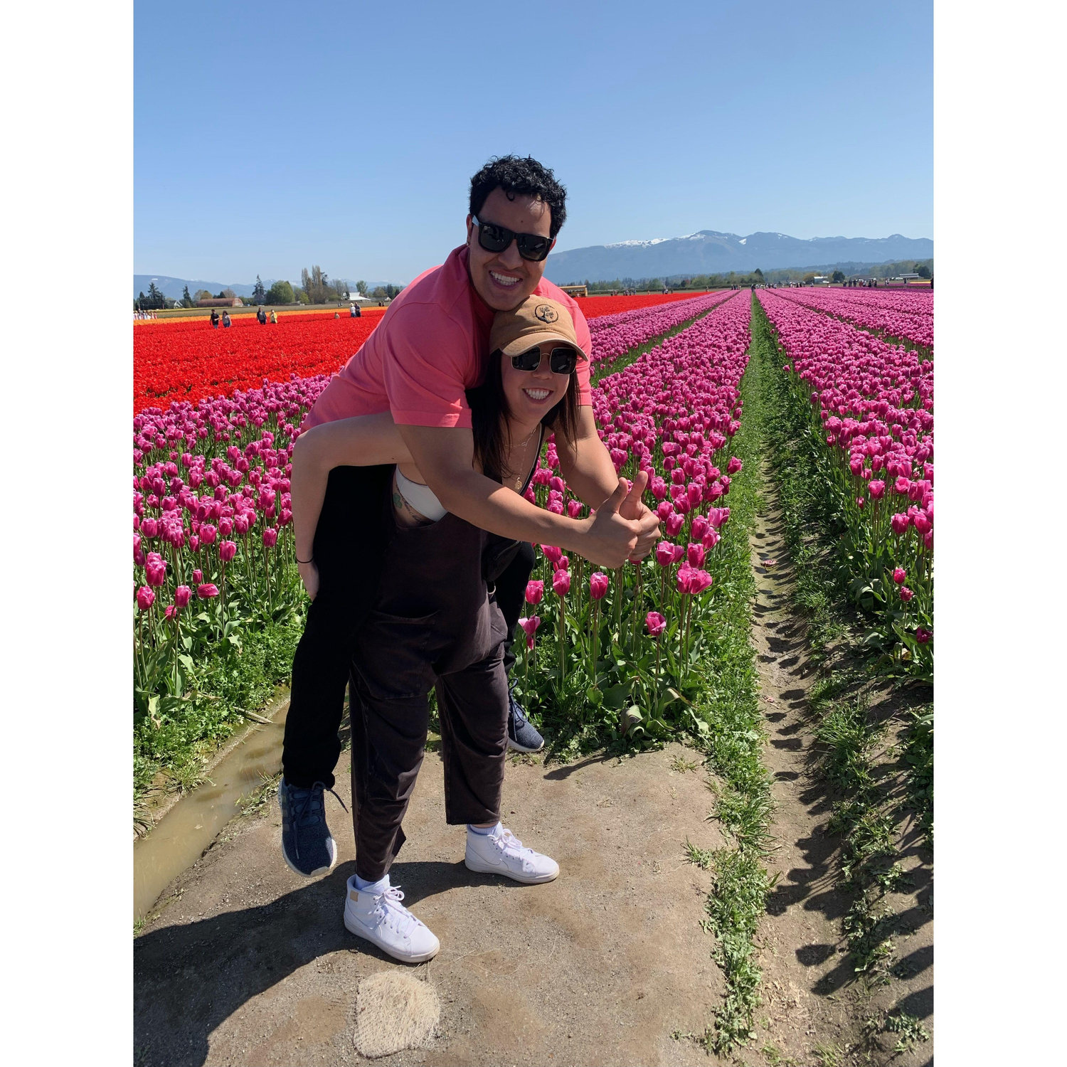 Enjoying the views at the Tulip Festival in Seattle
