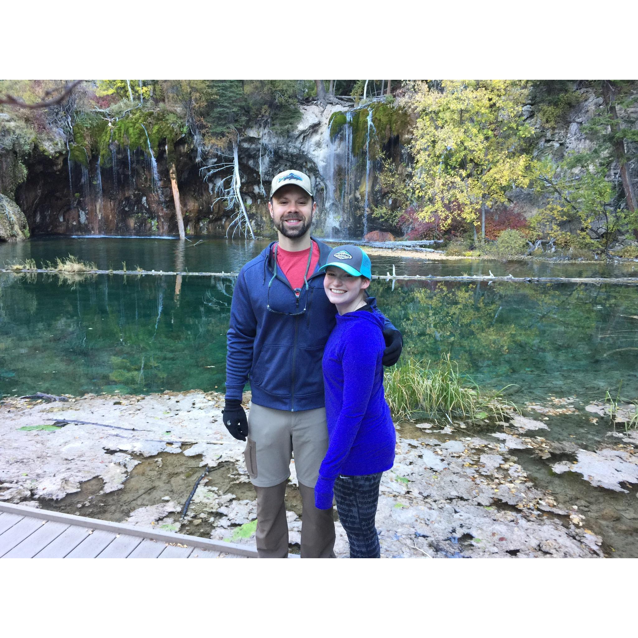 Hiking to hanging lake, October 2016.