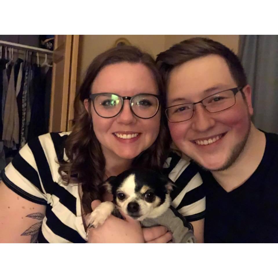 Chris and Sarah quickly became dog "parents" to Lorie, and later on would add another Chihuahua, Mugby, to their family.