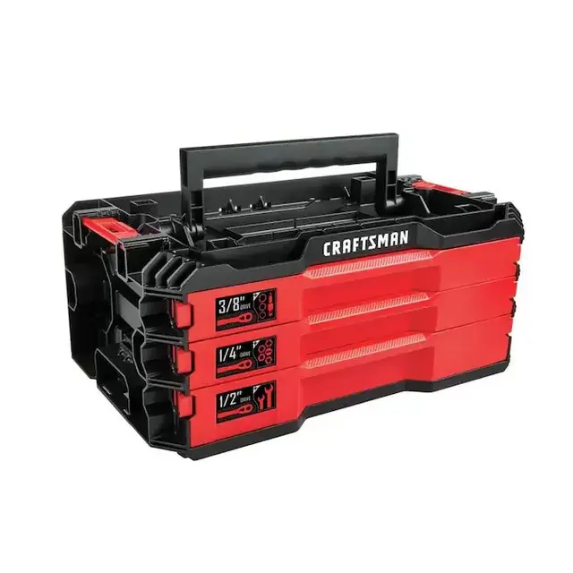 CRAFTSMAN VERSASTACK 216-Piece Standard (SAE) and Metric Combination Polished Chrome Mechanics Tool Set