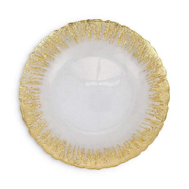 VIETRI Rufolo Glass Gold Brushstroke Canape Plate