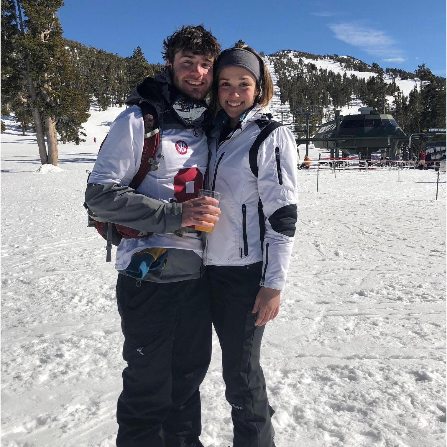 Doing our favorite thing together, skiing!!