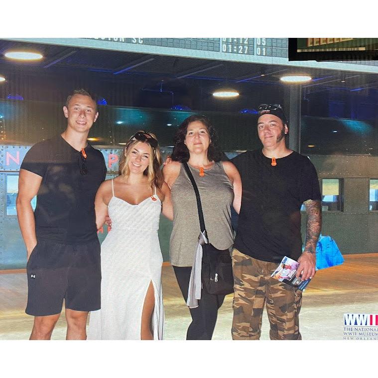 Sneaking a copy of our picture at the museum!