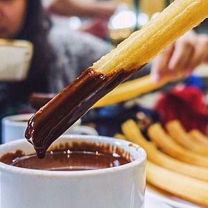 Churros con Chocolate at San Ginés in Madrid, Spain