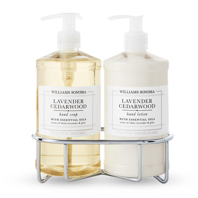 Williams Sonoma Lavender Cedarwood Hand Soap & Lotion 3-PC Kitchen Set, Stainless-Steel