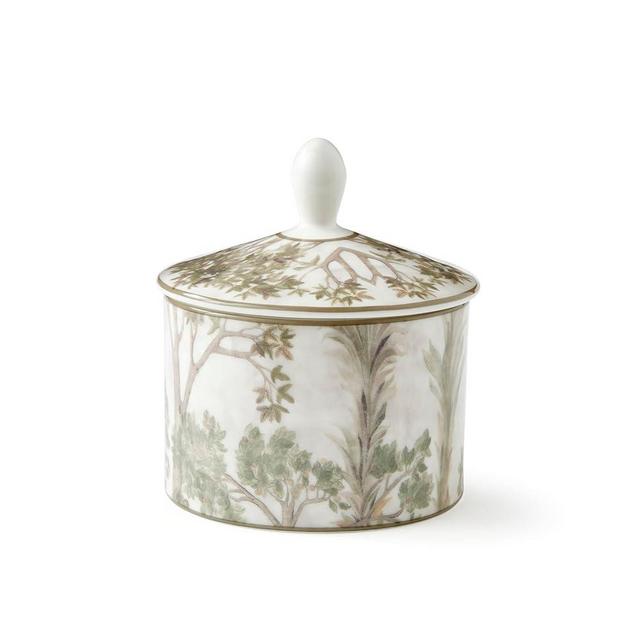 Spode Kit Kemp Tall Trees 10oz Sugar Bowl with Lid | Enchanted Forest Design | Porcelain | Dishwasher and Microwave Safe | For Tea and Coffee | Fabulous Gift | Home & Gathering Use