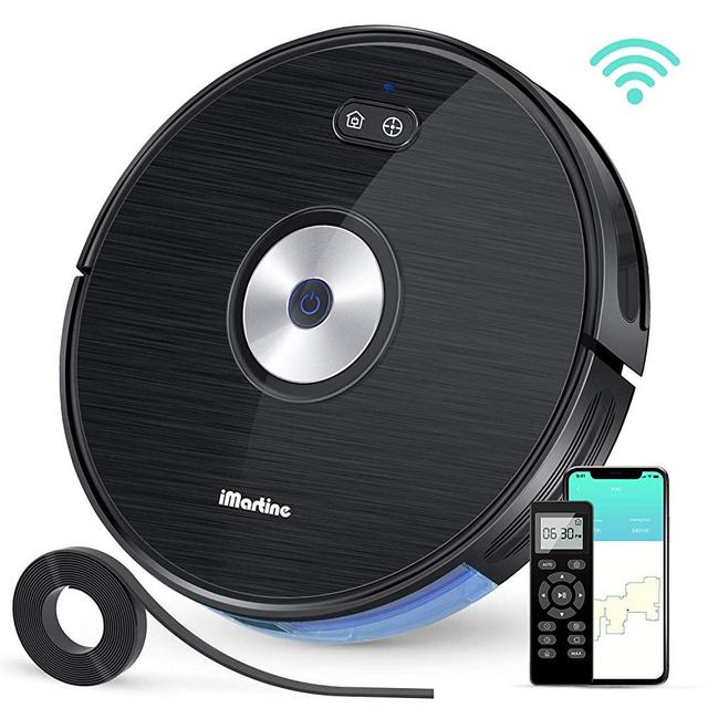 Robot Vacuum Cleaner, Wi-Fi Connected, Works with Alexa, Smart Navigating Robotic Vacuum, Boundary Strip Included, 1600Pa Max Suction, Self-Charging Robot Vacuum, Clean HardFloor to Carpets, Pet Hair
