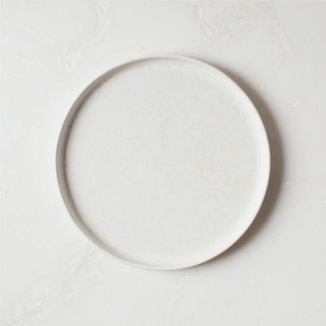 Drift White Salad Plate with Reactive Glaze - Ivory