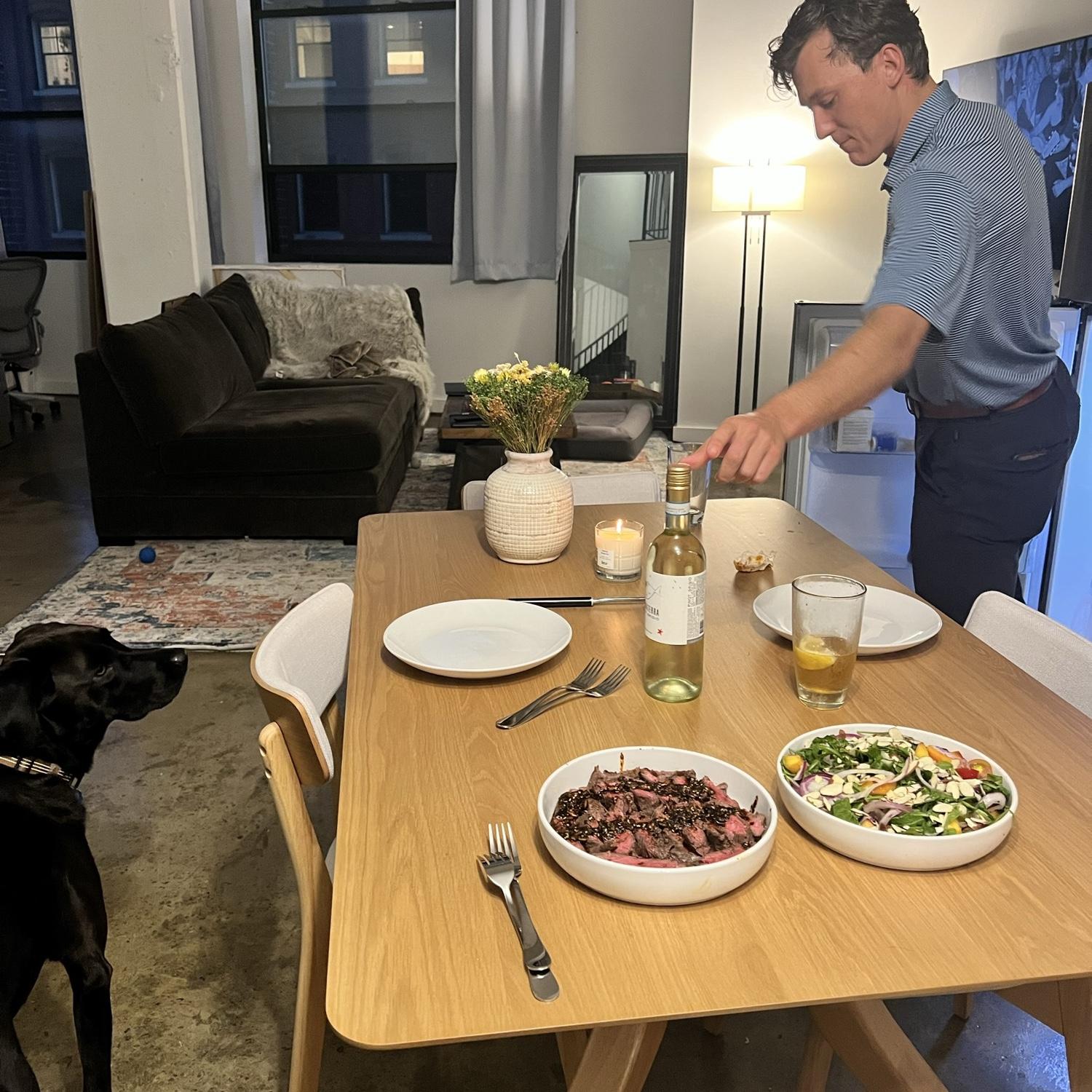 First dinner in our apartment together