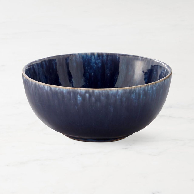 Cyprus Reactive Glaze Cereal Bowls, Set of 8, Blue