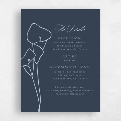 Grayed Navy, Blue Wedding Enclosure - Calle