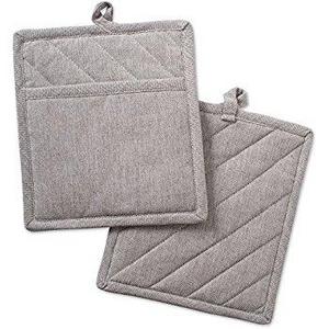 DII Cotton Chambray Pot Holders with Pocket