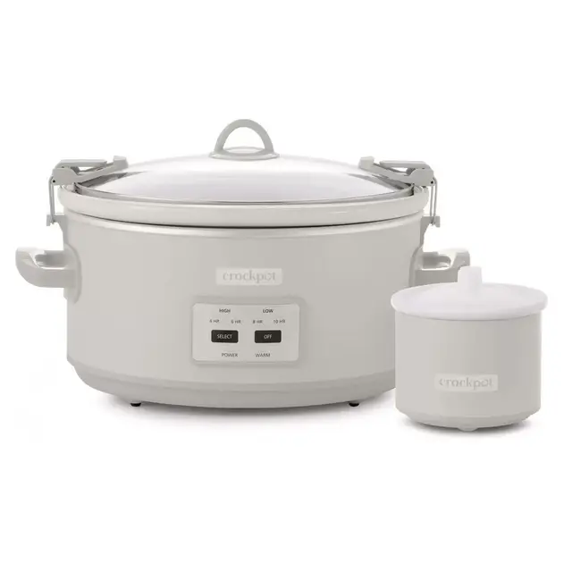 Crock-Pot; Single Hand Cook & Carry; 6 Qt.Oval Slow Cooker -Little Dipper  Warmer