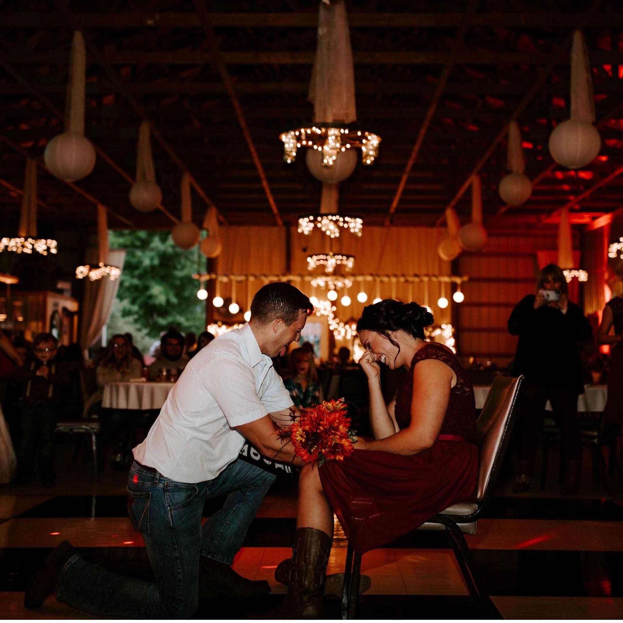 It was meant to be. Mackenzie caught the bouquet and Josh the garter at the Cunningham wedding!