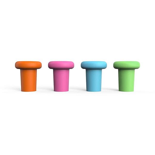 Bakerpan Silicone Wine Stoppers, Bottle Stopper, Wine Bottle Cork, Set of 4 (Colors)