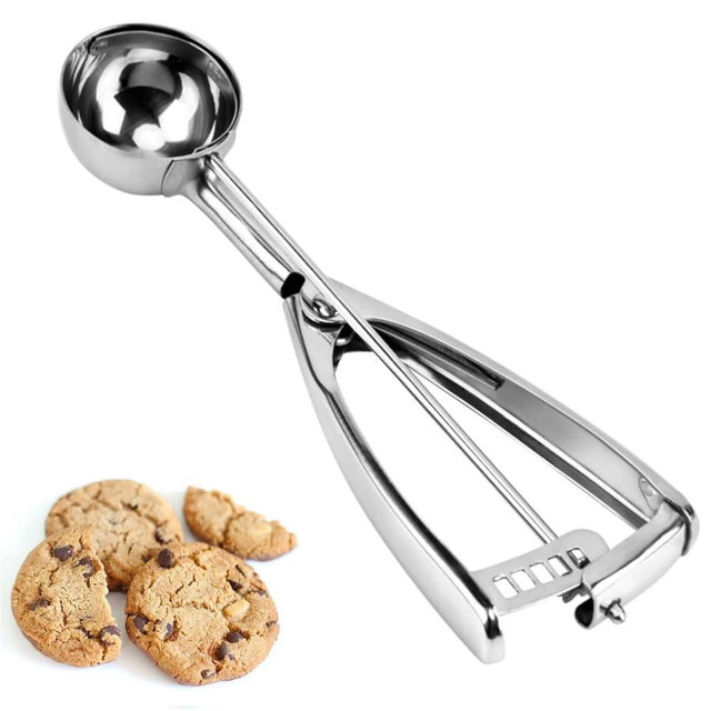 Stainless Steel Cookie Scoop - 1.5Tbsp/23ml/0.7oz, Trigger Release Ice Cream Scooper, Ideal for Baking (#50)