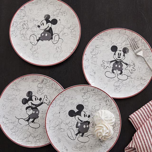 Disney Mickey Mouse Stoneware Salad Plates, Set of 4