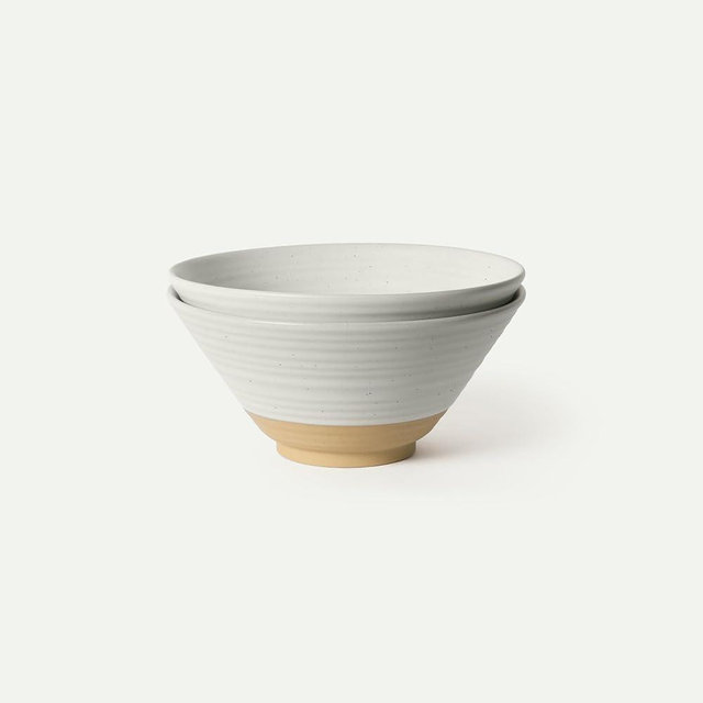 MORA Ceramic Ramen Bowl Set of 2, 45oz - Great for Pho, Miso Udon Soup, Instant Noodles, Serving, Thai or Asian Food - Microwave Safe Large Japanese Noodle Bowls, Modern Kitchen - Oat