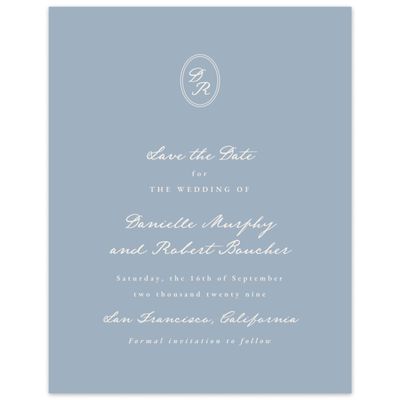 Powder Blue Wedding Digital Save the Date - Dolores Portrait