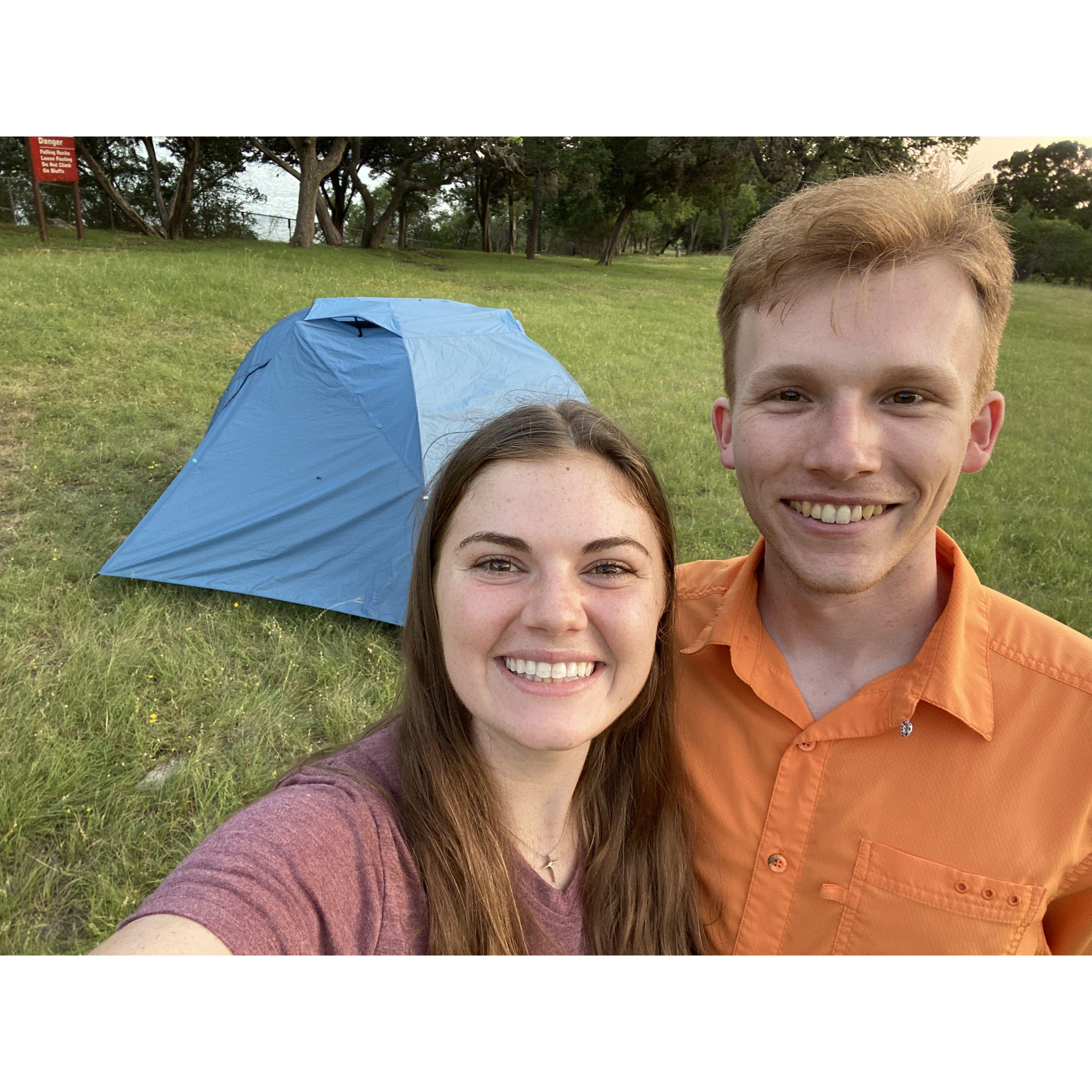 Our 2nd camping trip. Sticker burr nightmare!