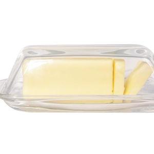 Kangaroo Crystal Glass Butter Dish with Lid, BPA Free, Serving Dish for Butter, Cream Cheese & Small Fruits, Clear Tray, Butter Dish for Refrigerator & Countertop