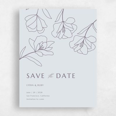 Misty Blue Wedding Save the Date - Emeline Classic