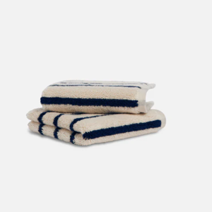 Super-Plush Turkish Cotton Washcloths in Striped Midnight Navy