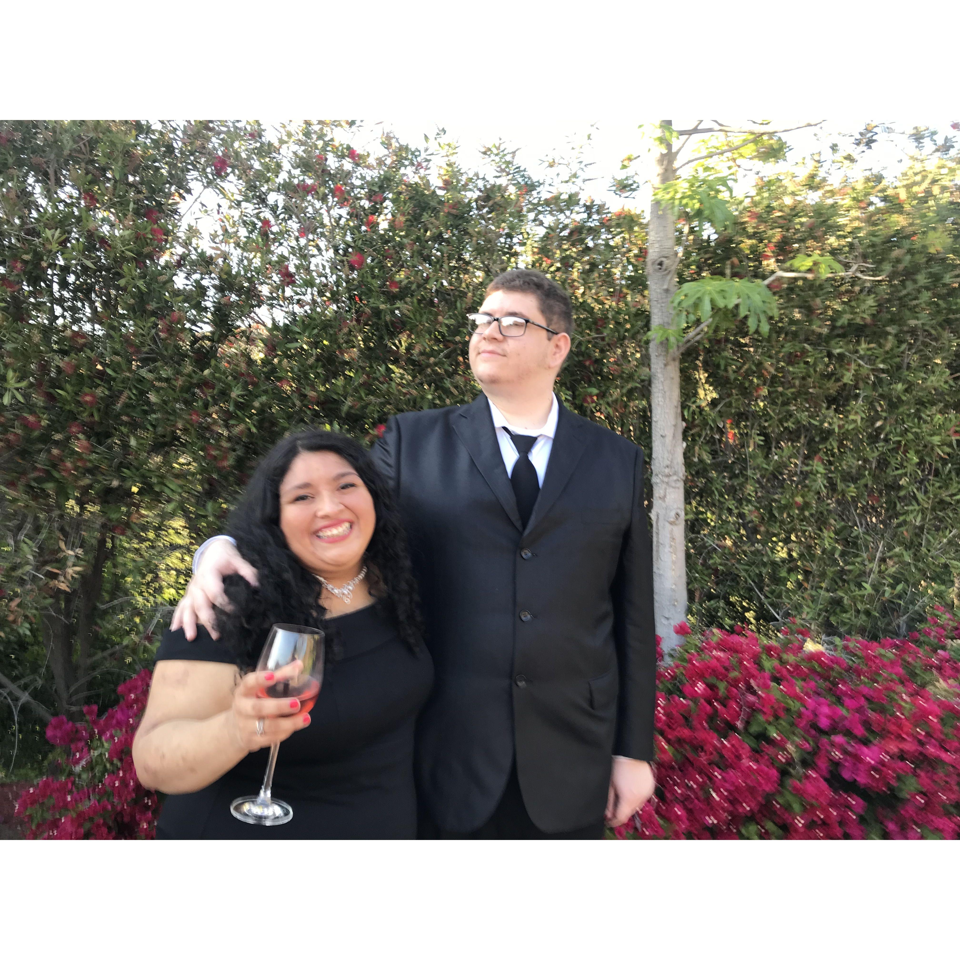 Attending our first wedding together