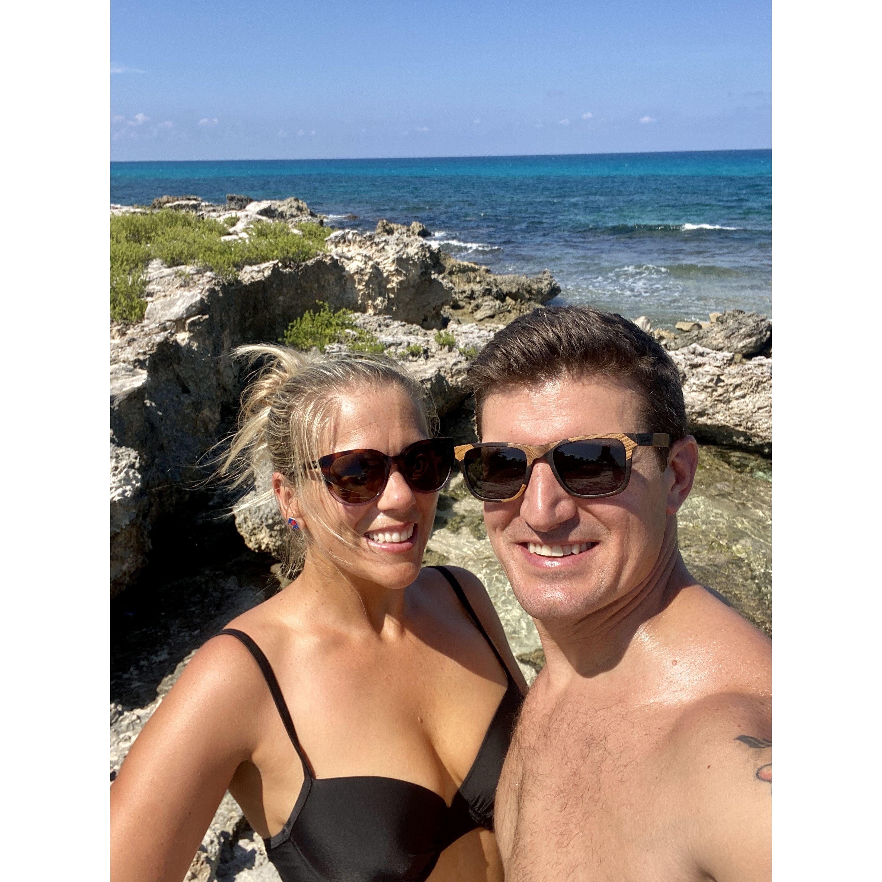 This is the ocean behind Hotel Secreto on Isla Mujeres.