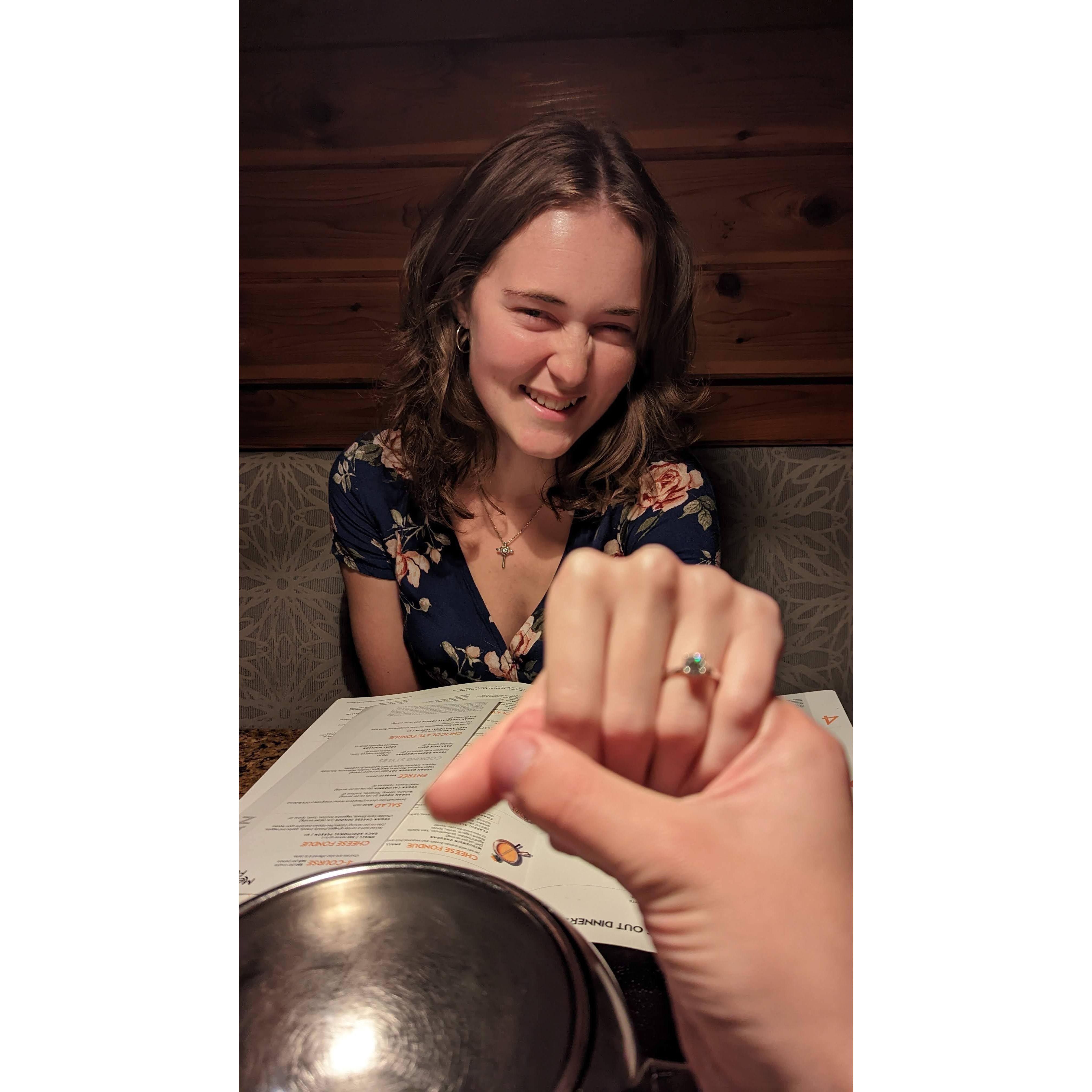 Dinner to celebrate our engagement!