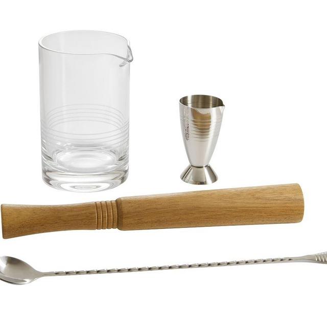 Crafthouse Bar Tool Set (Mixing Glass, Spoon, Jigger & Muddler)