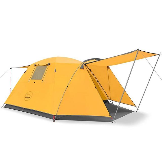 KAZOO 2／4 Person Camping Tent Outdoor Waterproof Family Large Tents 2/4 People Easy Setup Tent with Porch Double Layer