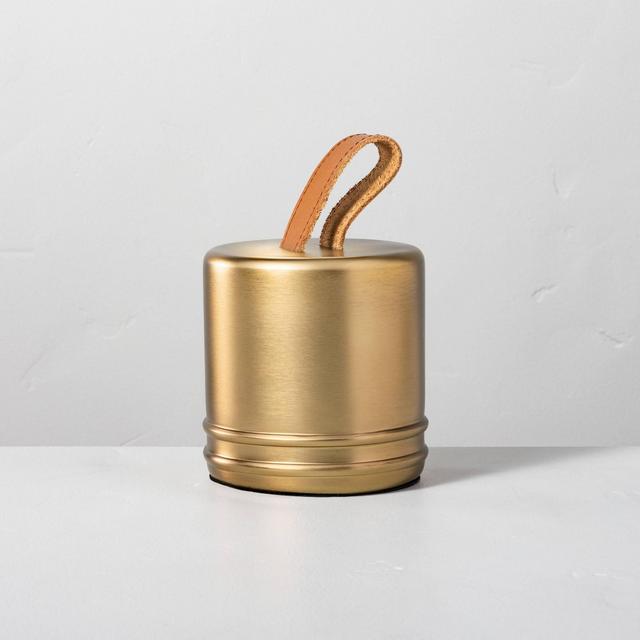 Metal & Leather Doorstopper Brass Finish - Hearth & Hand™ with Magnolia